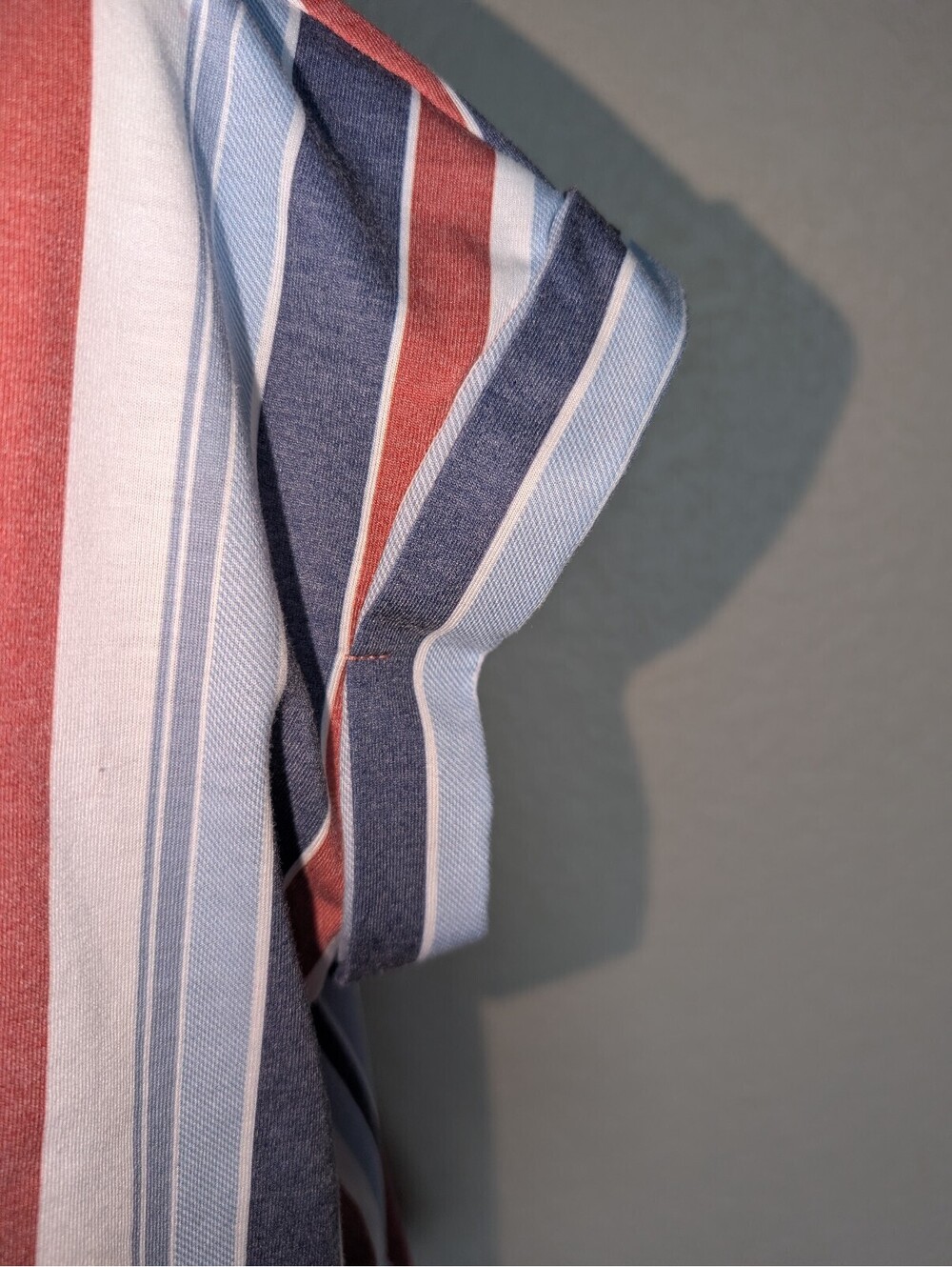True Self Tie Hem Red White Blue Button Down Shirt - Picture 4 of 8
